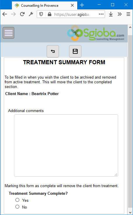 Treatment Summary
